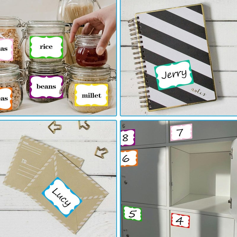 labelon Colored Name Tags,200 Pcs Name Stickers 8 Color Name Tag Sticker for Clothes Gifts, 2'' x 3'' Nametags Stickers for School Office Home LPK-XMT-CAI - Image 4